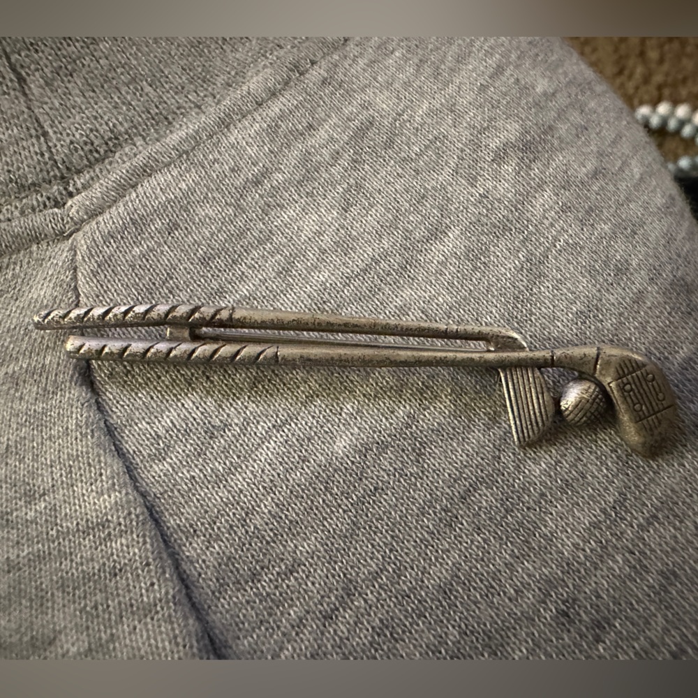 Danecraft Sterling Silver Golf Ball and Clubs Pin